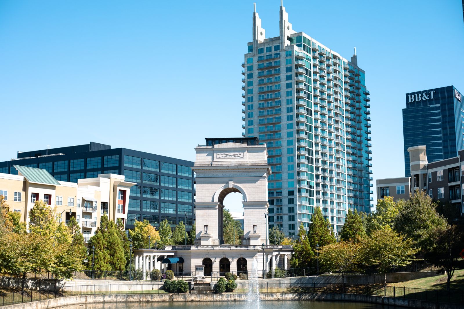 Millennium Gate and towers at Atlantic Station in Atlanta