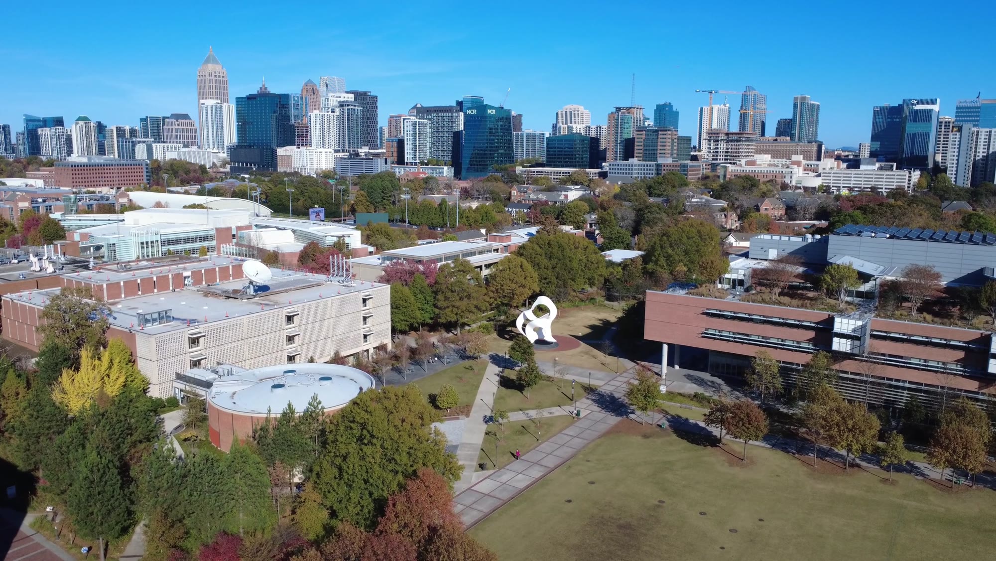Georgia Tech campus with the Midtown Atlanta skyline