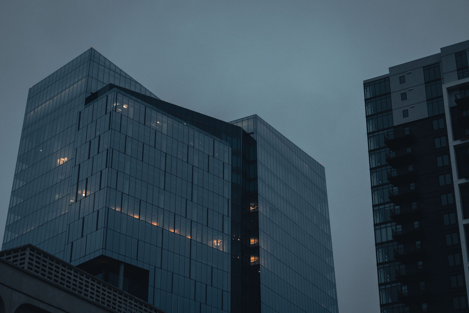 Atlanta office towers at dusk